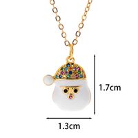 Classic Style Christmas Hat Christmas Tree Santa Claus Stainless Steel Copper Plating Inlay Zircon 18k Gold Plated Pendant Necklace sku image 15