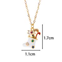 Classic Style Christmas Hat Christmas Tree Santa Claus Stainless Steel Copper Plating Inlay Zircon 18k Gold Plated Pendant Necklace sku image 3