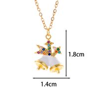 Classic Style Christmas Hat Christmas Tree Santa Claus Stainless Steel Copper Plating Inlay Zircon 18k Gold Plated Pendant Necklace sku image 16