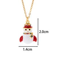 Classic Style Christmas Hat Christmas Tree Santa Claus Stainless Steel Copper Plating Inlay Zircon 18k Gold Plated Pendant Necklace sku image 13