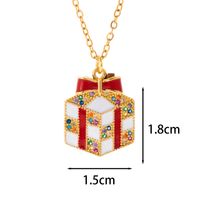 Classic Style Christmas Hat Christmas Tree Santa Claus Stainless Steel Copper Plating Inlay Zircon 18k Gold Plated Pendant Necklace sku image 4