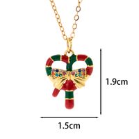 Classic Style Christmas Hat Christmas Tree Santa Claus Stainless Steel Copper Plating Inlay Zircon 18k Gold Plated Pendant Necklace sku image 14