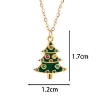 Classic Style Christmas Hat Christmas Tree Santa Claus Stainless Steel Copper Plating Inlay Zircon 18k Gold Plated Pendant Necklace sku image 6