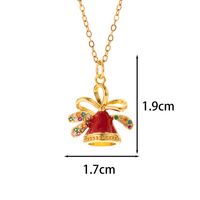 Classic Style Christmas Hat Christmas Tree Santa Claus Stainless Steel Copper Plating Inlay Zircon 18k Gold Plated Pendant Necklace sku image 17
