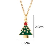 Classic Style Christmas Hat Christmas Tree Santa Claus Stainless Steel Copper Plating Inlay Zircon 18k Gold Plated Pendant Necklace sku image 10