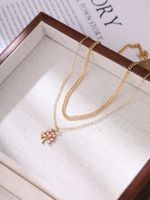 Simple Style Classic Style Solid Color Copper Inlay Zircon Layered Necklaces main image 3