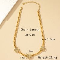Lady Butterfly Alloy Plating Inlay Artificial Rhinestones 14k Gold Plated White Gold Plated Women's Necklace main image 10