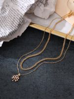 Simple Style Classic Style Solid Color Copper Inlay Zircon Layered Necklaces main image 4