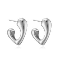 1 Pair Casual Vintage Style Simple Style Heart Shape Plating Hollow Out Copper 18k Gold Plated Ear Studs main image 5