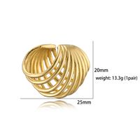 1 Pair Casual Vintage Style Simple Style Heart Shape Plating Hollow Out Copper 18k Gold Plated Ear Studs main image 4