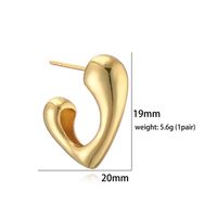 1 Pair Casual Vintage Style Simple Style Heart Shape Plating Hollow Out Copper 18k Gold Plated Ear Studs main image 7