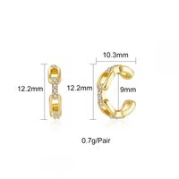 1 Pair Simple Style Cool Style Solid Color Plating Inlay Copper Zircon 18k Gold Plated Earrings main image 4