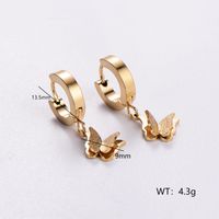 12 Pairs Casual Elegant Butterfly Plating 304 Stainless Steel 18K Gold Plated Drop Earrings main image 7