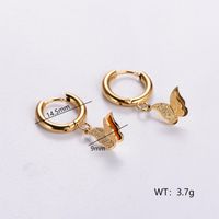 12 Pairs Casual Elegant Butterfly Plating 304 Stainless Steel 18K Gold Plated Drop Earrings main image 6