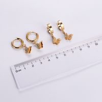 12 Pairs Casual Elegant Butterfly Plating 304 Stainless Steel 18K Gold Plated Drop Earrings main image 5