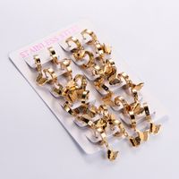 12 Pairs Casual Elegant Butterfly Plating 304 Stainless Steel 18K Gold Plated Drop Earrings main image 3