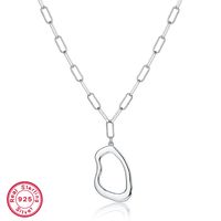 Sterling Silver Simple Style Irregular Solid Color Plating Pendant Necklace sku image 1