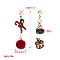 1 Pair Christmas Streetwear Christmas Tree Snowman Snowflake Enamel Alloy Gold Plated Drop Earrings main image 6