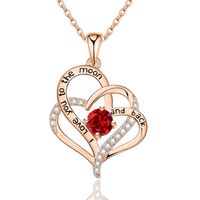 Simple Style Classic Style Heart Shape Sterling Silver Inlay Zircon Pendant Necklace sku image 1