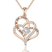 Simple Style Classic Style Heart Shape Sterling Silver Inlay Zircon Pendant Necklace sku image 2