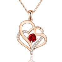 Simple Style Classic Style Heart Shape Sterling Silver Inlay Zircon Pendant Necklace sku image 3