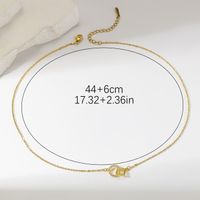 Wholesale Simple Style Round Stainless Steel Plating Inlay 18k Gold Plated Zircon Pendant Necklace main image 3