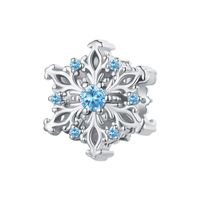 Casual Heart Shape Snowflake Sterling Silver Inlay Zircon White Gold Plated Jewelry Accessories sku image 1