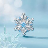 Casual Heart Shape Snowflake Sterling Silver Inlay Zircon White Gold Plated Jewelry Accessories main image 1