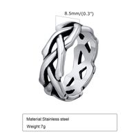 Vintage Style Commute Solid Color 304 Stainless Steel Criss Cross Men's Rings main image 8