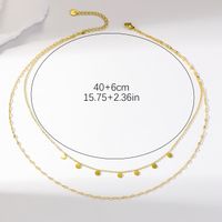 Großhandel Einfacher Stil Einfarbig Rostfreier Stahl Überzug 18 Karat Vergoldet Doppellagige Halsketten main image 2