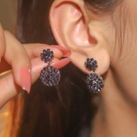 1 Pair Glam Shiny Snowflake Plating Inlay Alloy Rhinestones Drop Earrings main image 7