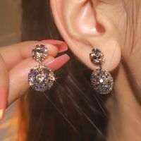 1 Pair Glam Shiny Snowflake Plating Inlay Alloy Rhinestones Drop Earrings main image 5