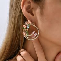 1 Pair Elegant Exaggerated Color Block Hollow Out Inlay Zinc Alloy Rhinestones Ear Studs main image 10