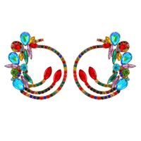 1 Pair Elegant Exaggerated Color Block Hollow Out Inlay Zinc Alloy Rhinestones Ear Studs main image 2