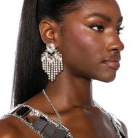 1 Pair Elegant Luxurious Geometric Inlay Alloy Rhinestones Drop Earrings main image 1
