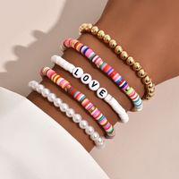 Casual Ethnic Style Bohemian Letter Arylic Plastic Soft Clay Beaded Women's Bracelets main image 1