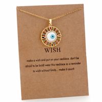 Wholesale Elegant Streetwear Geometric Eye Stainless Steel Plating Inlay 18k Gold Plated Zircon Pendant Necklace sku image 1