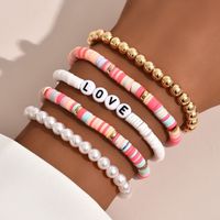 Casual Ethnic Style Bohemian Letter Arylic Plastic Soft Clay Beaded Women's Bracelets main image 2