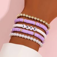 Casual Ethnic Style Bohemian Letter Arylic Plastic Soft Clay Beaded Women's Bracelets main image 4