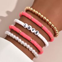 Casual Ethnic Style Bohemian Letter Arylic Plastic Soft Clay Beaded Women's Bracelets main image 3