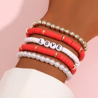Casual Ethnic Style Bohemian Letter Arylic Plastic Soft Clay Beaded Women's Bracelets main image 5