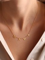 Wholesale Elegant Basic Letter Stainless Steel Plating 18k Gold Plated Necklace main image 6