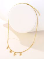 Wholesale Elegant Basic Letter Stainless Steel Plating 18k Gold Plated Necklace sku image 4