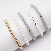 Casual Ethnic Style Bohemian Letter Arylic Plastic Soft Clay Beaded Women's Bracelets sku image 6