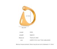 Lässig Einfacher Stil Einfarbig Titan Stahl Überzug 18 Karat Vergoldet Offener Ring main image 2