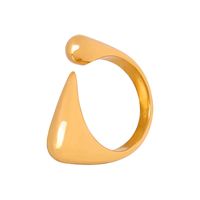 Casual Simple Style Solid Color Titanium Steel Plating 18k Gold Plated Open Rings main image 3