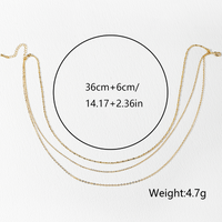 French Style Simple Style Solid Color Copper Plating Chain 18k Gold Plated Unisex Three Layer Necklace main image 8