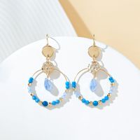 1 Pair Vacation Pastoral Simple Style Round Artificial Crystal Glass Gold Plated Drop Earrings main image 4