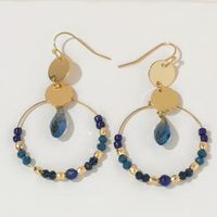 1 Pair Vacation Pastoral Simple Style Round Artificial Crystal Glass Gold Plated Drop Earrings main image 8