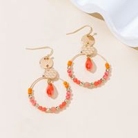 1 Pair Vacation Pastoral Simple Style Round Artificial Crystal Glass Gold Plated Drop Earrings main image 10